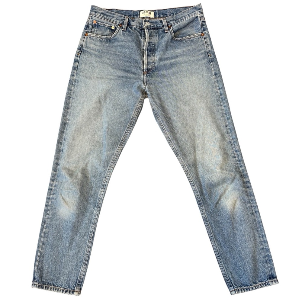 AGOLDE Feel Good Button Fly High Rise Slim Lightwash Jeans Size 29